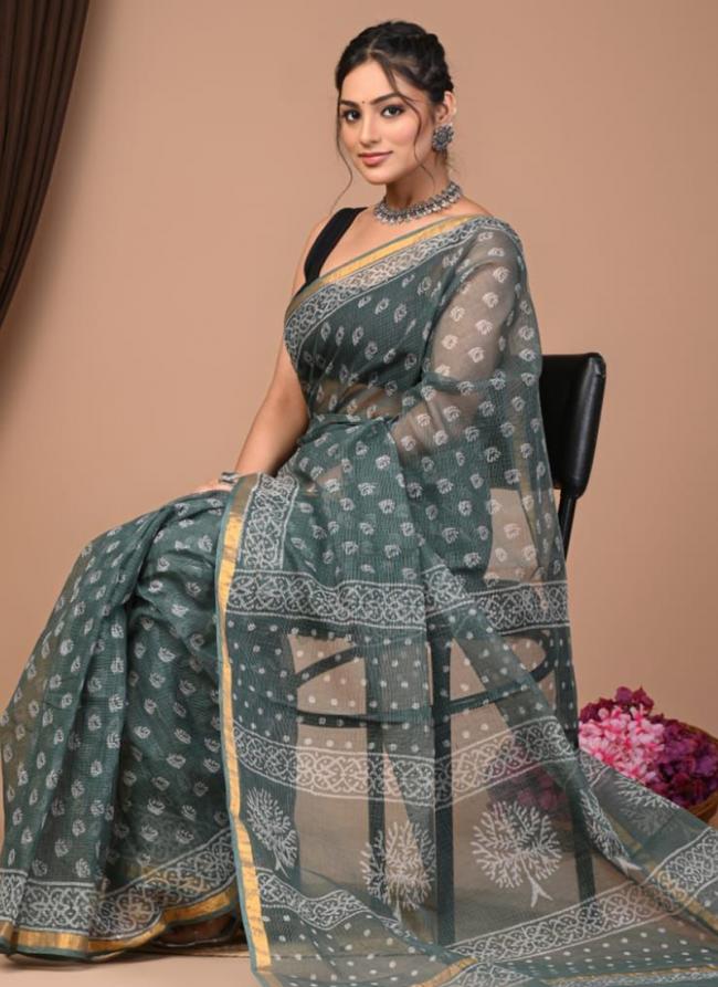 Cotton Grey  Digital Printed Saree